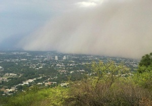 A massive dust storms hits Islamabad in 2011